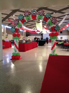 corporate Candy Christmas entrance and room decor