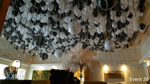 NYE 2015 Black and white Ceiling Fill with Balloons by Tommy