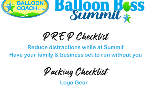 Packing checklist for balloon training