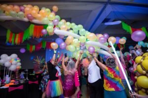 neon balloon drop