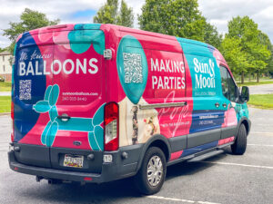 Van wrap for balloon business